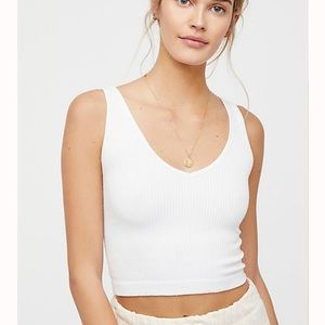 Free People Sleeveless V Neck Ribbed Brami Tank